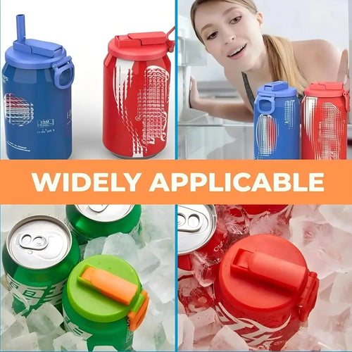 Colorful Can Lids with Straws
